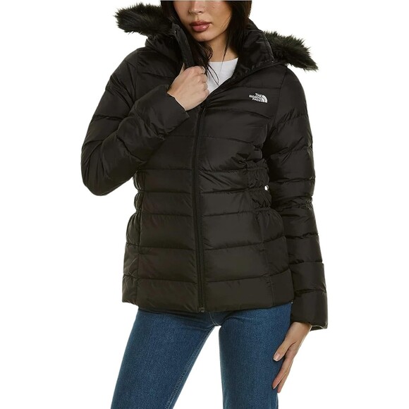 The North Face Women's Gotham Mid Parka 550-Down Winter Hooded Jacket Black XL - Picture 1 of 3